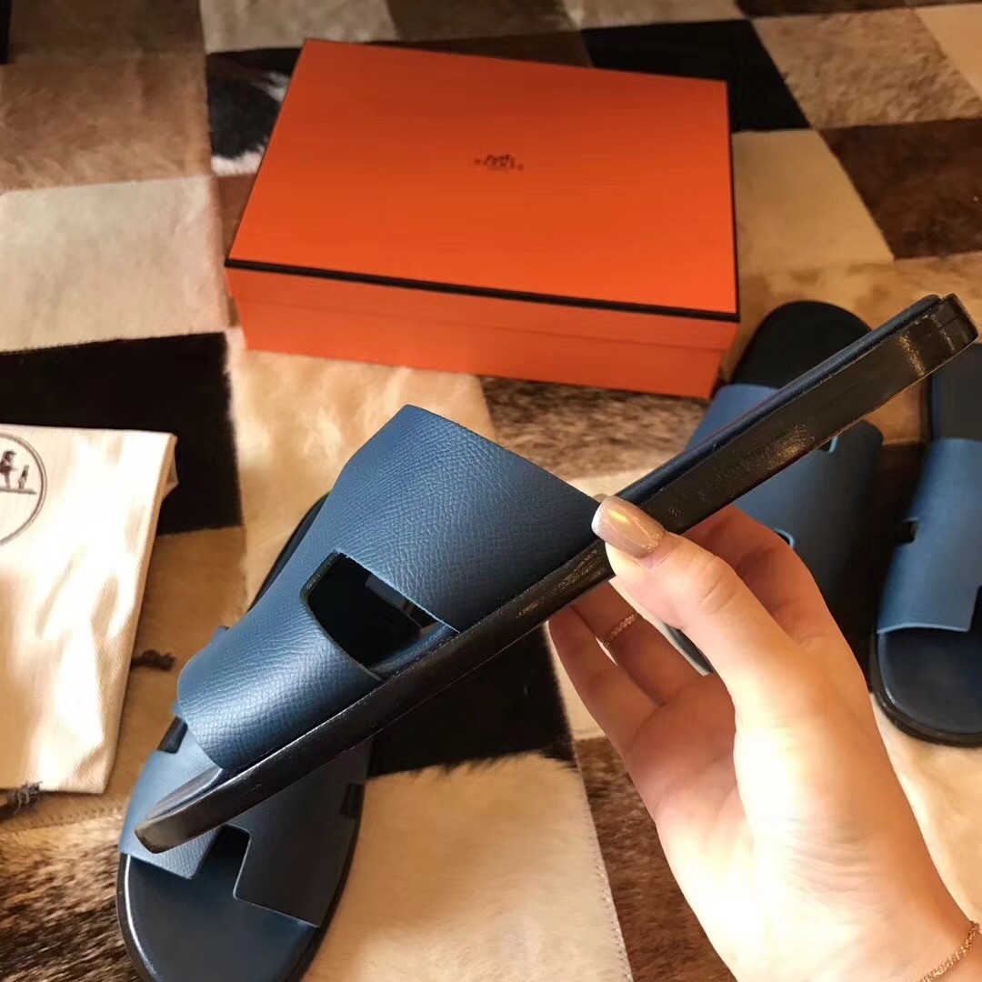 H**mes izmir sandals in colvert epsom leather