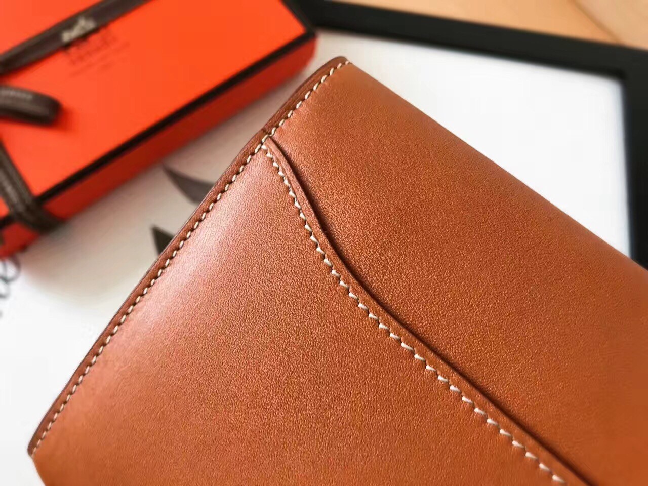 H**mes gold swift constance long wallet