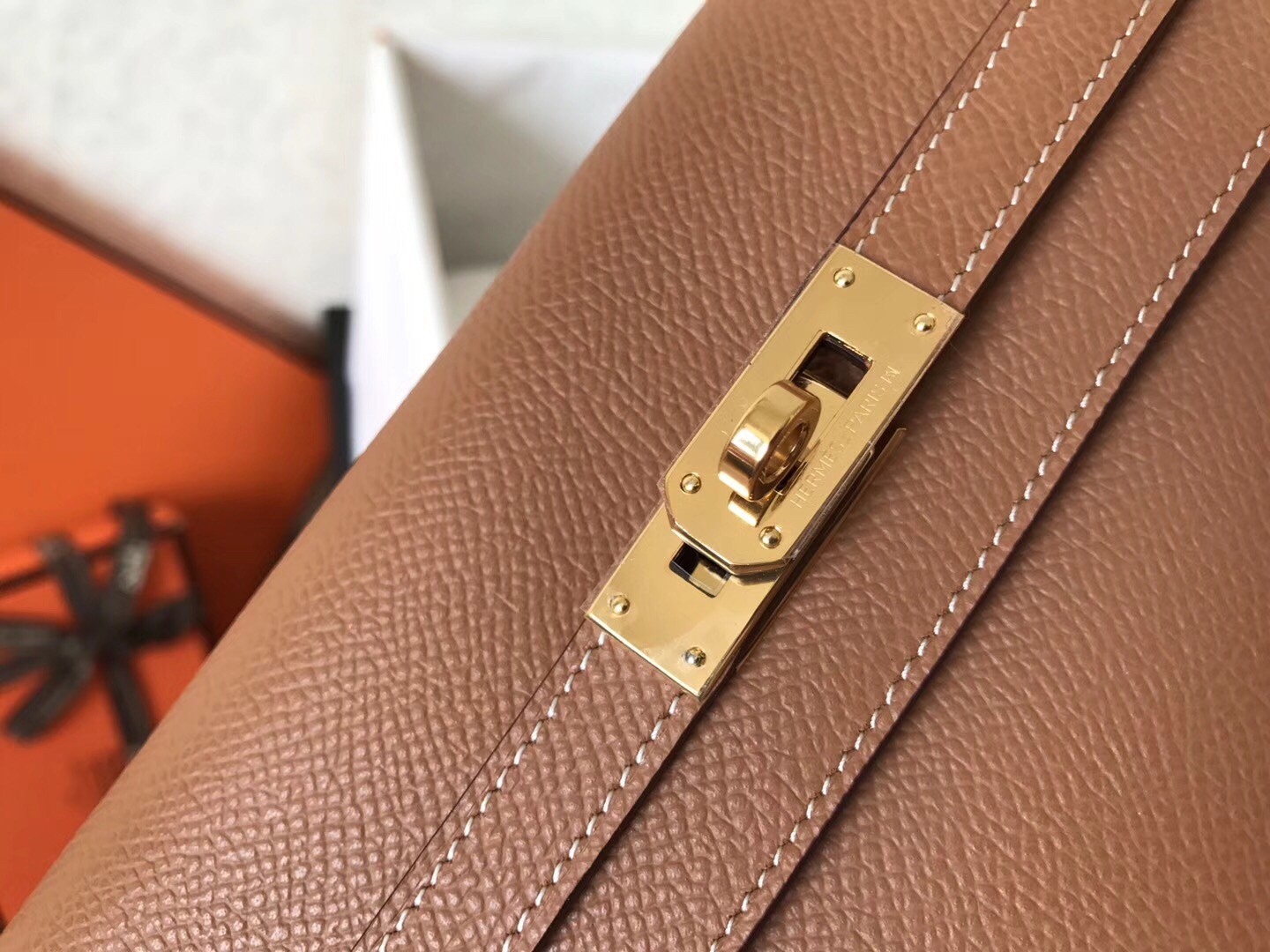 H**mes kelly classic long wallet in brown epsom leather