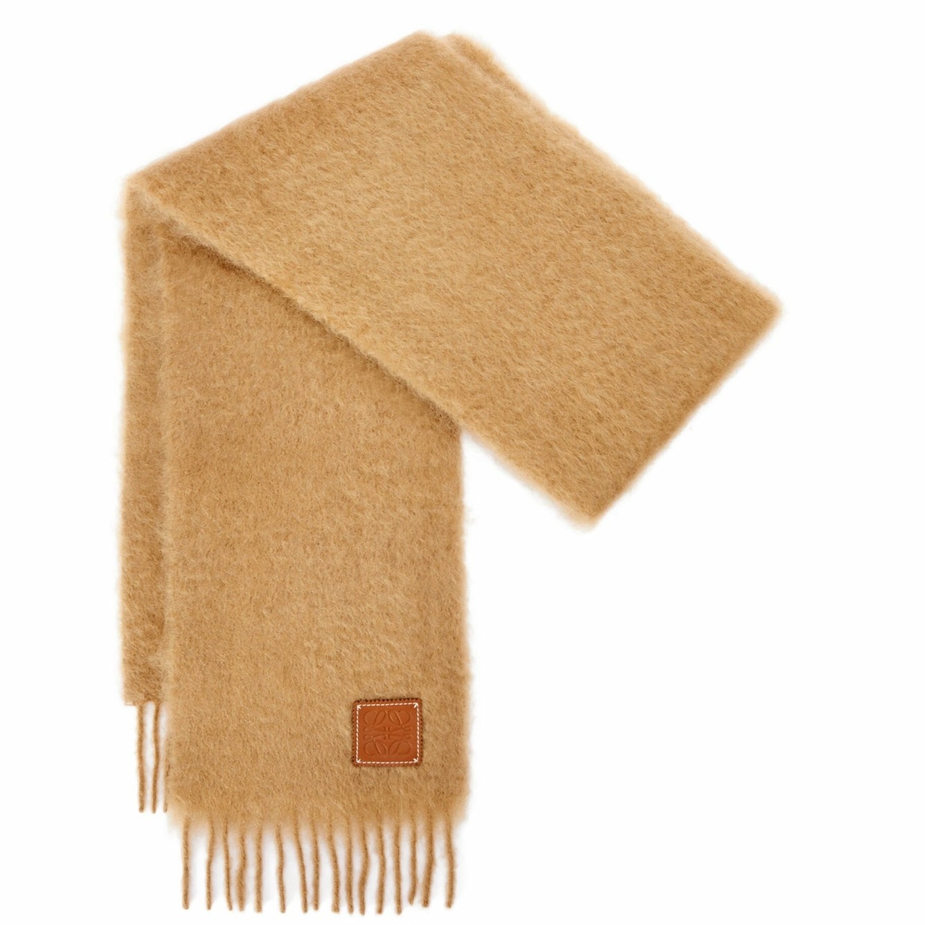 L0ew* scarf in camel mohair and wool