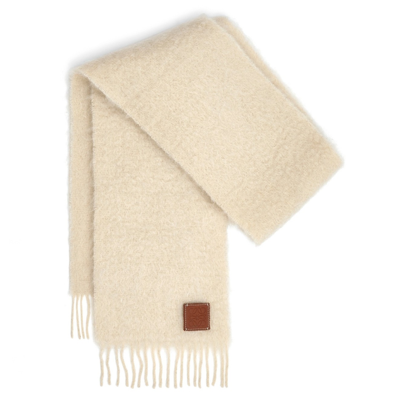 L0ew* scarf in white mohair and wool