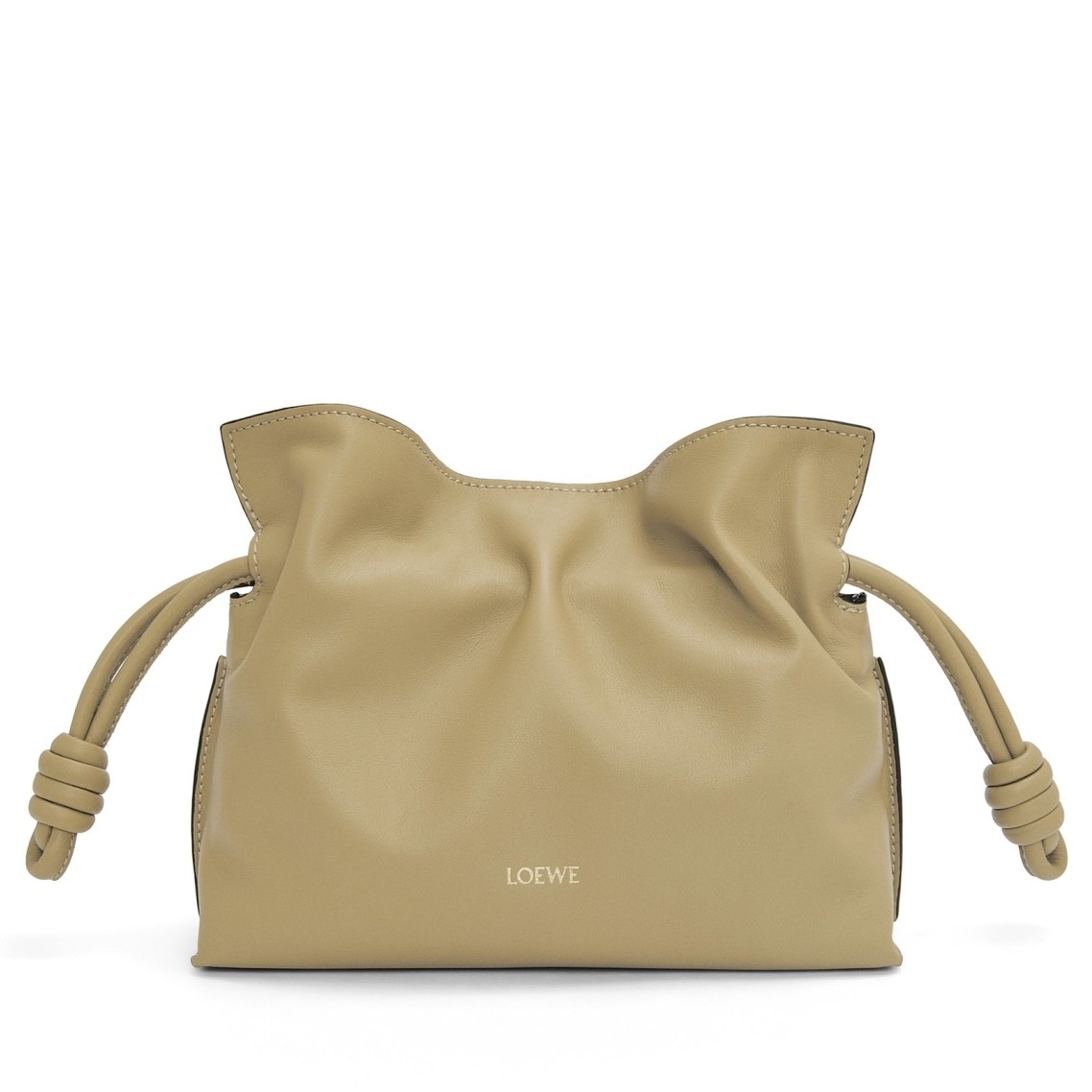 L0ew* mini flamenco clutch bag in clay green nappa calfskin