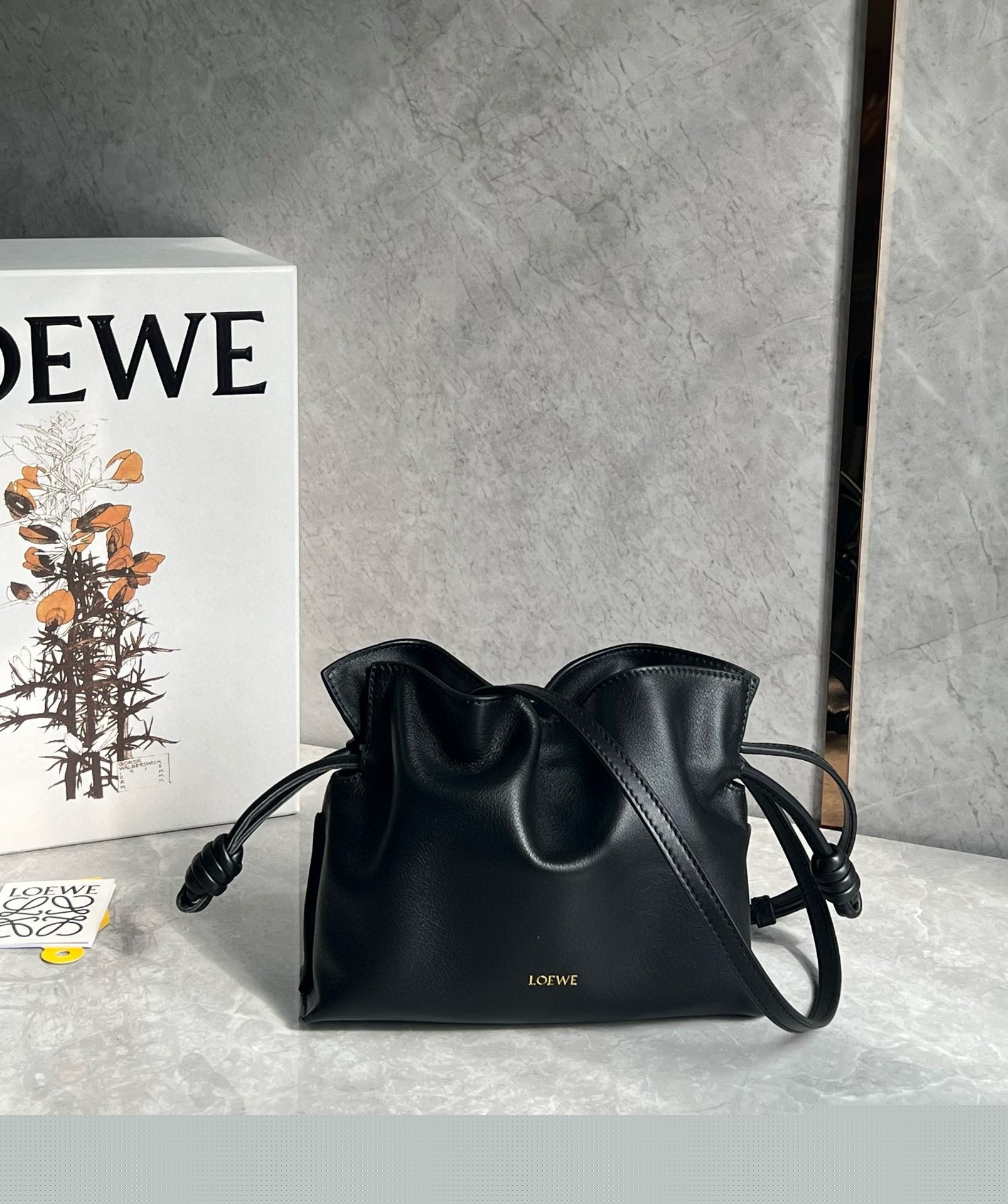 L0ew* mini flamenco clutch bag in black nappa calfskin