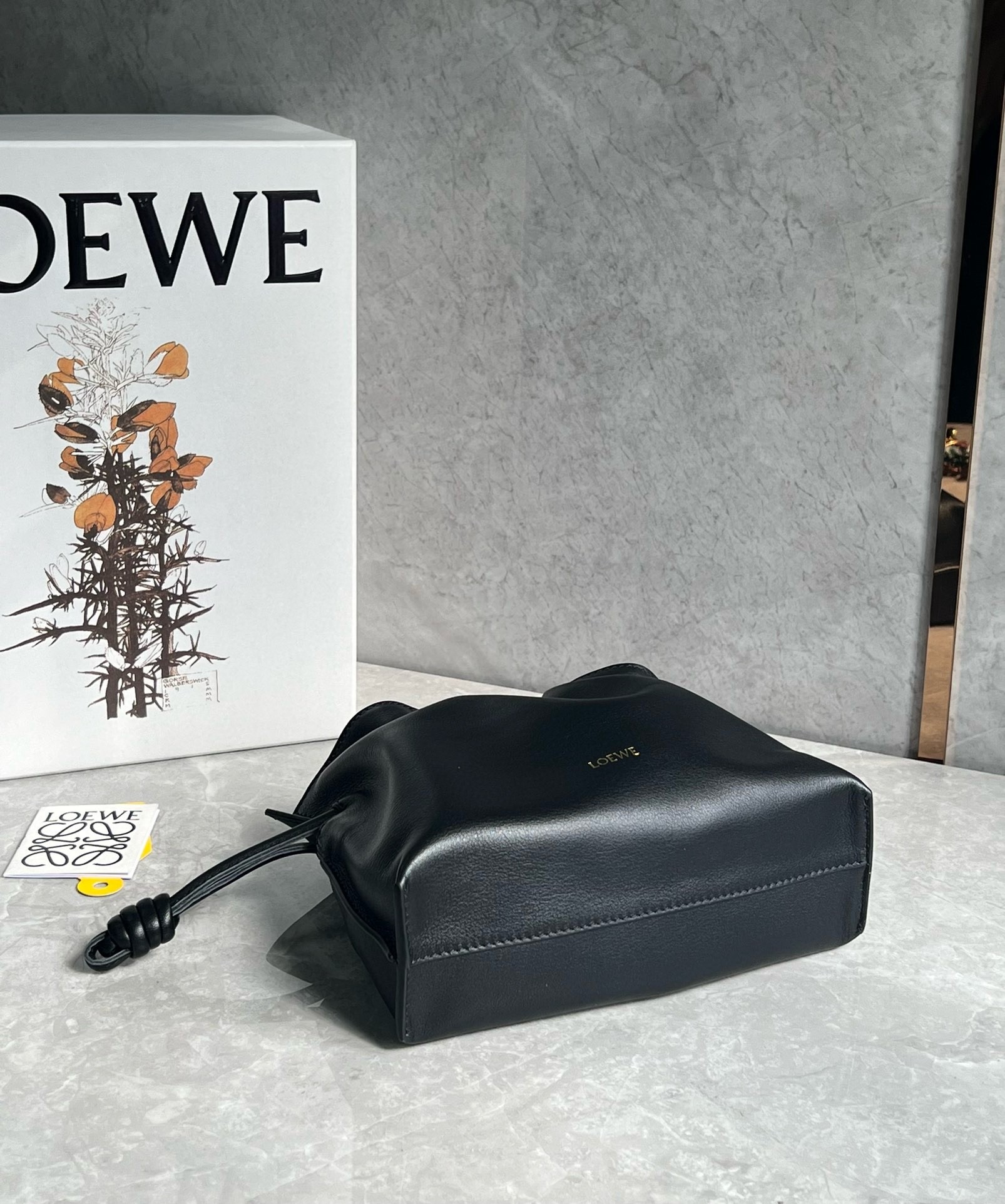 L0ew* mini flamenco clutch bag in black nappa calfskin