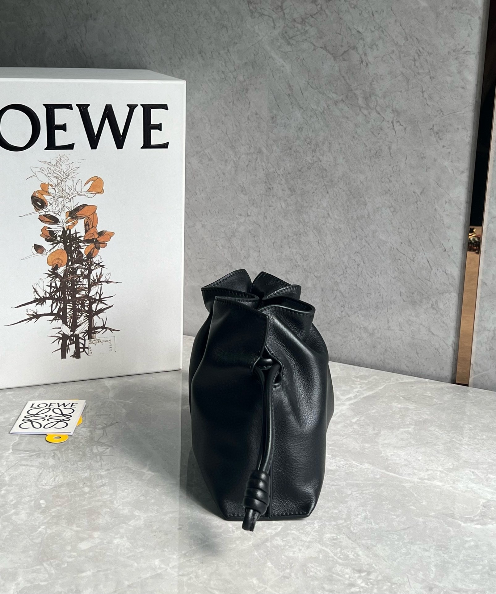 L0ew* mini flamenco clutch bag in black nappa calfskin