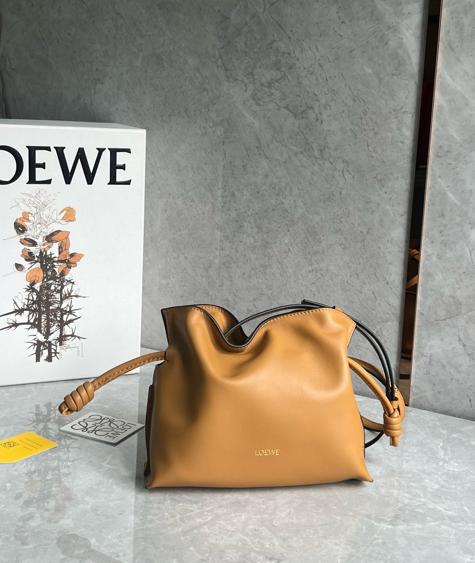 L0ew* mini flamenco clutch bag in warm desert nappa calfskin