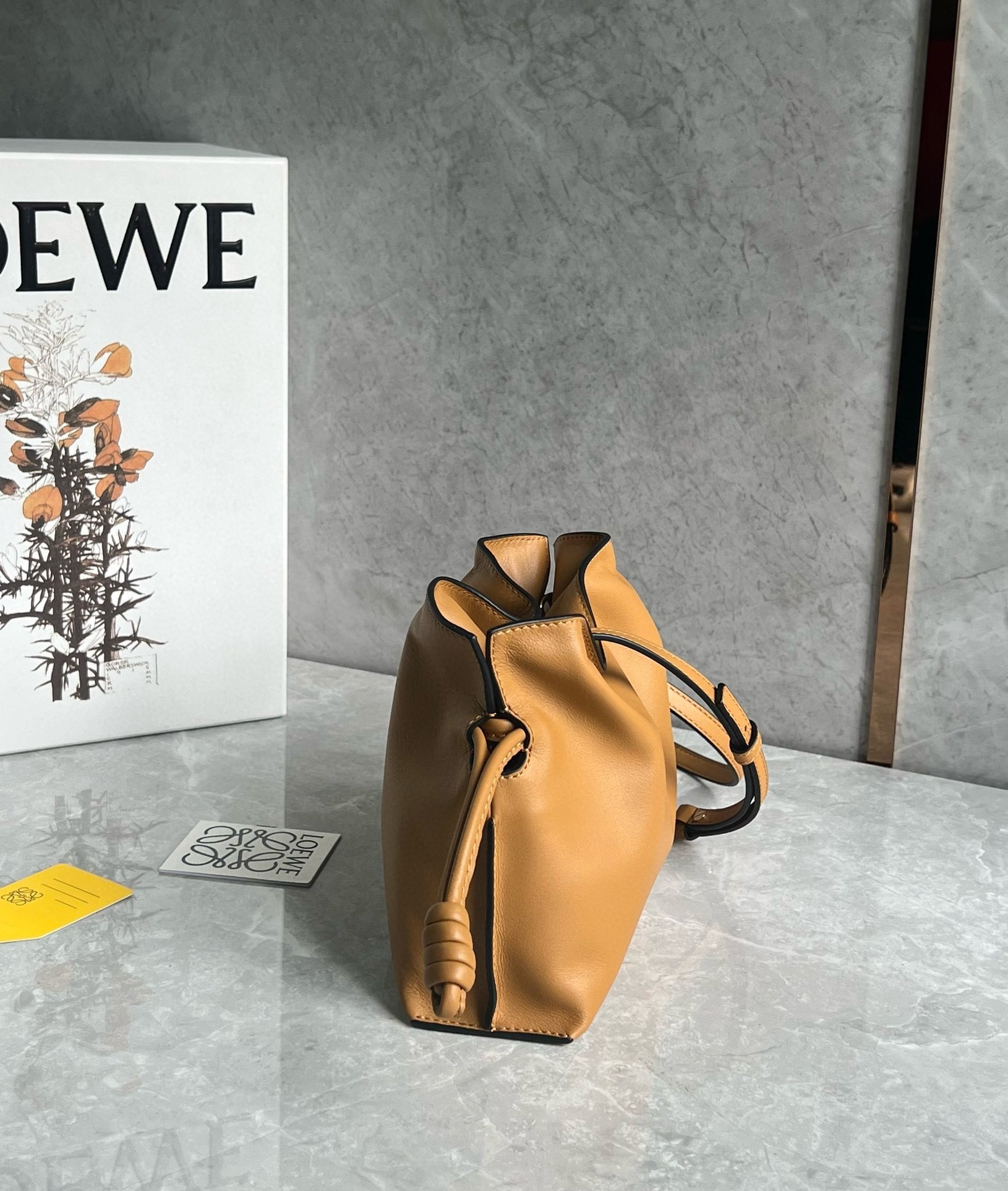 L0ew* mini flamenco clutch bag in warm desert nappa calfskin