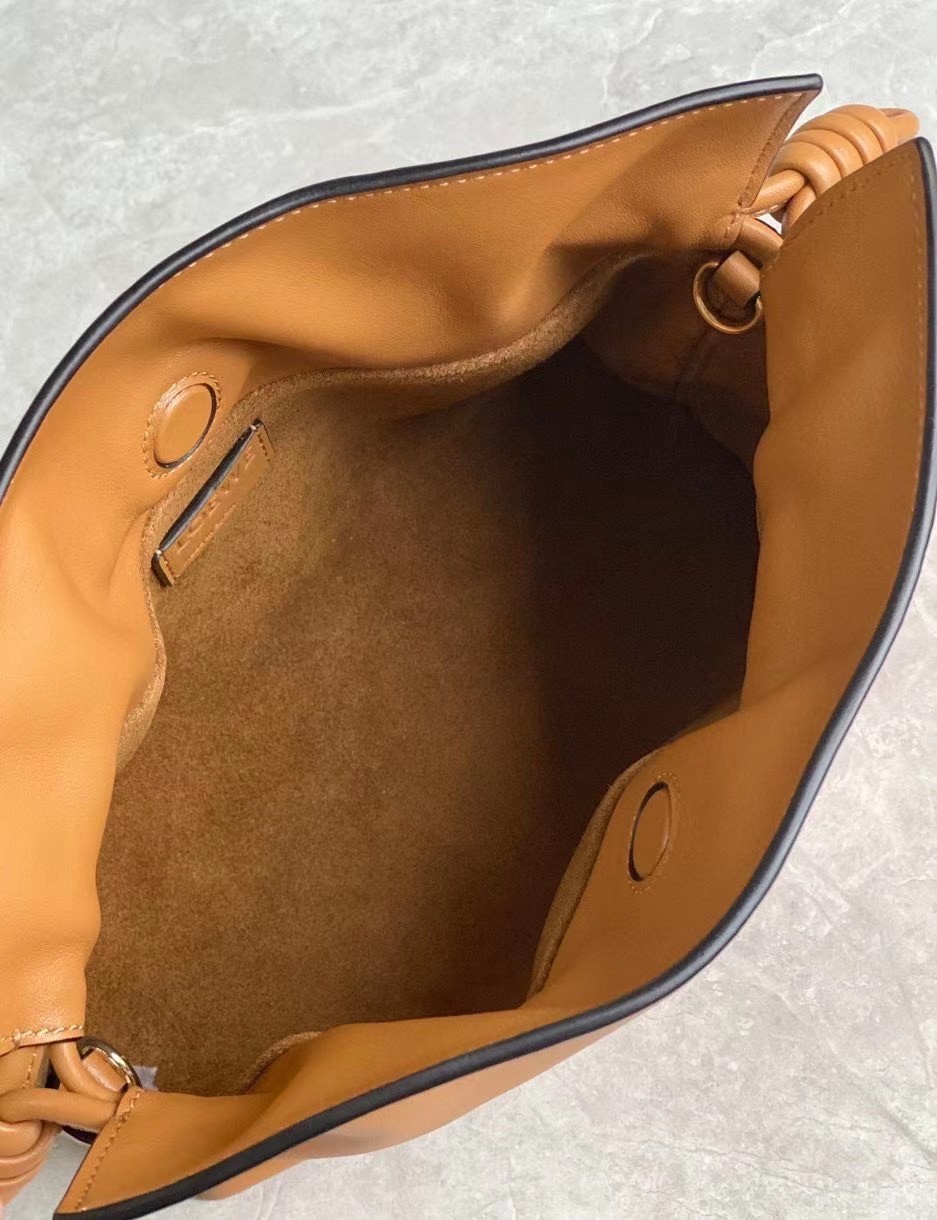 L0ew* flamenco mini clutch in brown nappa leather