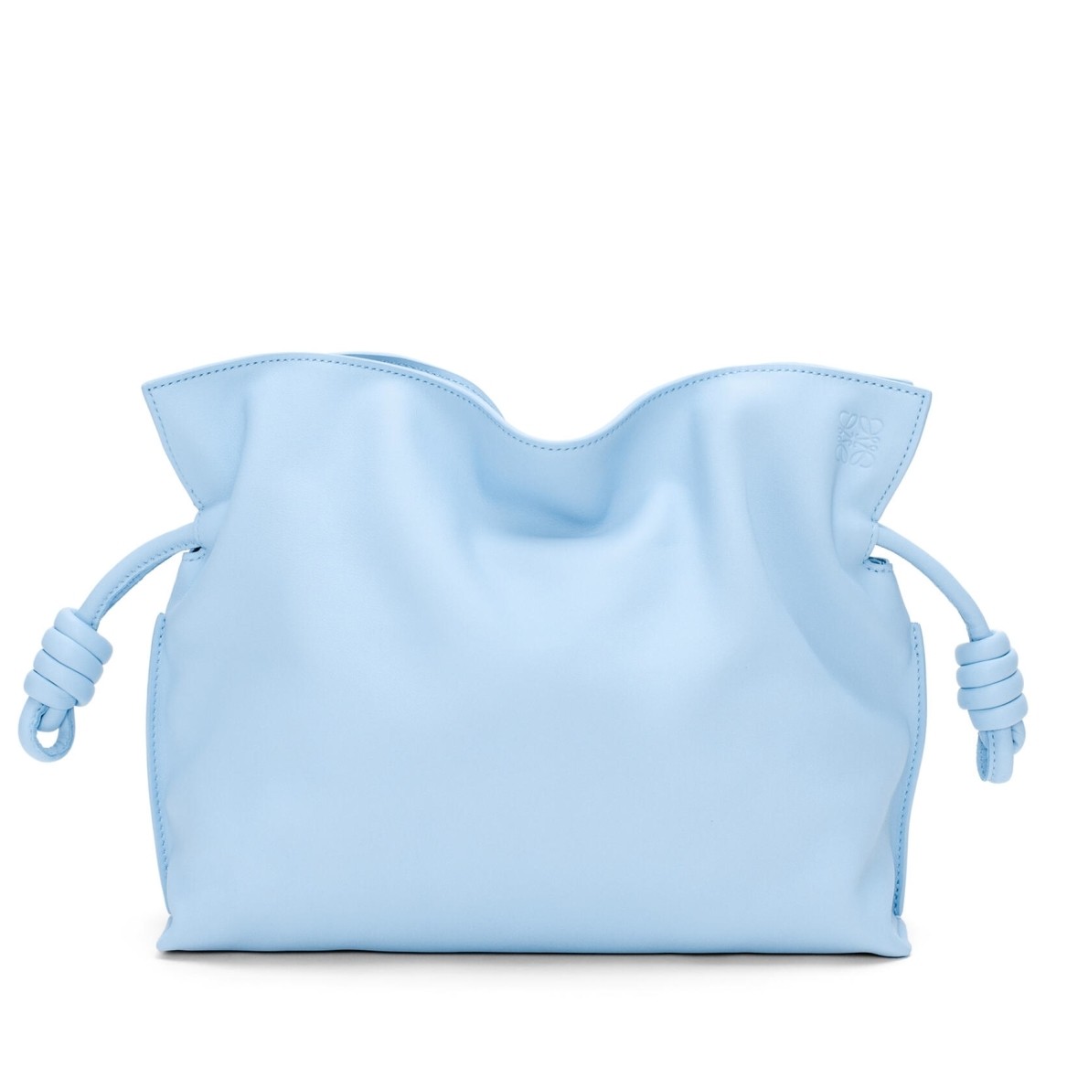 L0ew* flamenco clutch bag in dusty blue calfskin