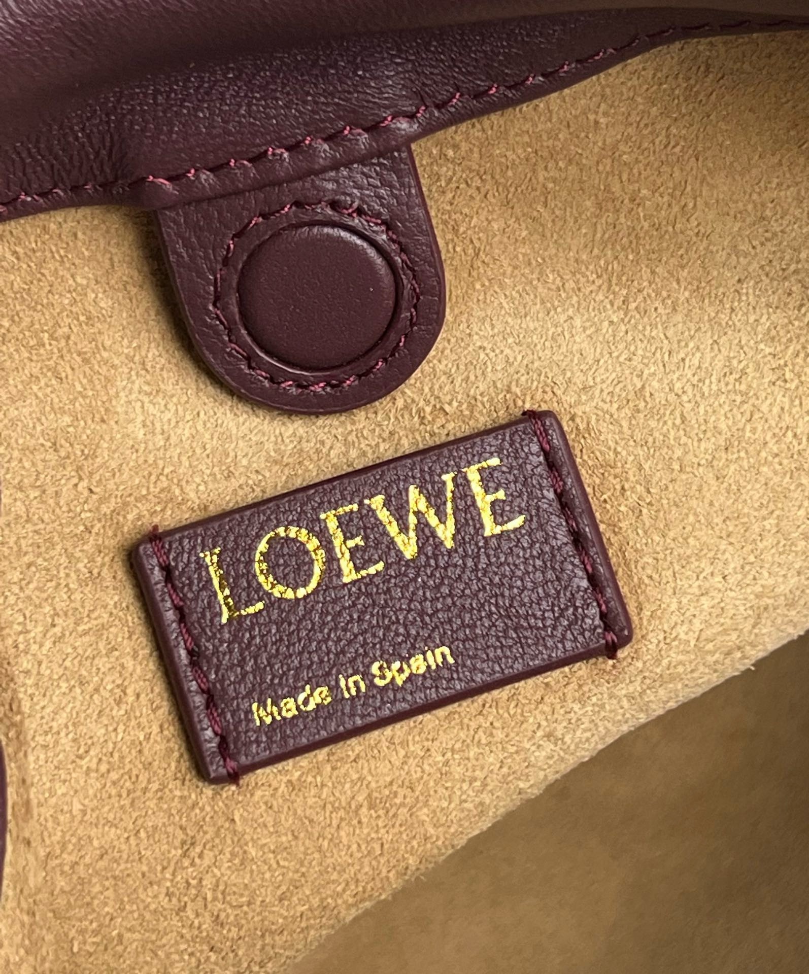 L0ew* mini flamenco purse bag in burgundy nappa lambskin