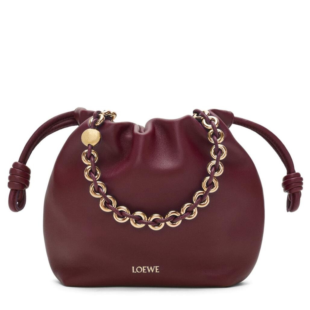 L0ew* mini flamenco purse bag in burgundy nappa lambskin