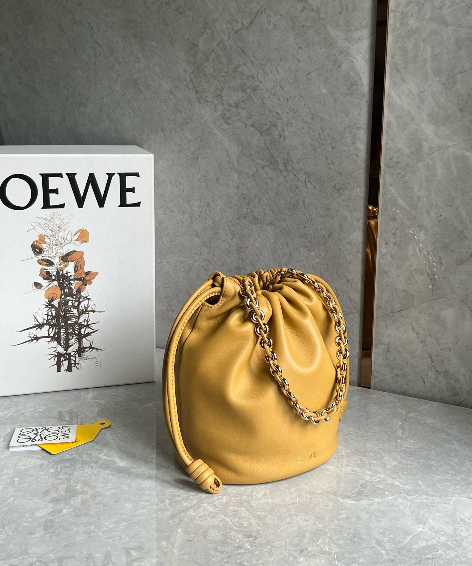 L0ew* flamenco purse bucket bag in sahara nappa lambskin