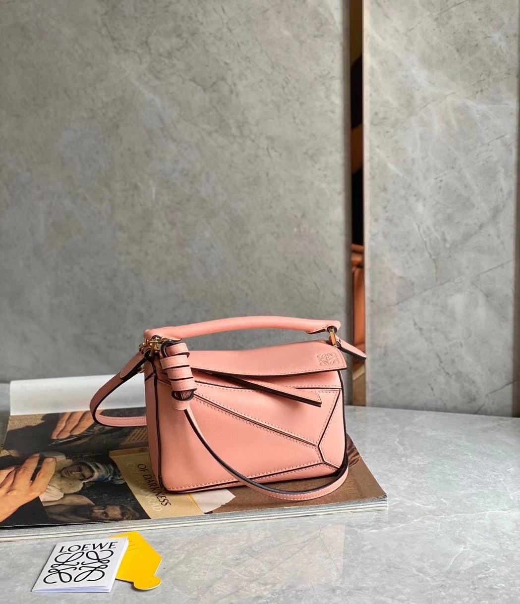 L0ew* puzzle mini bag in blossom calfskin leather