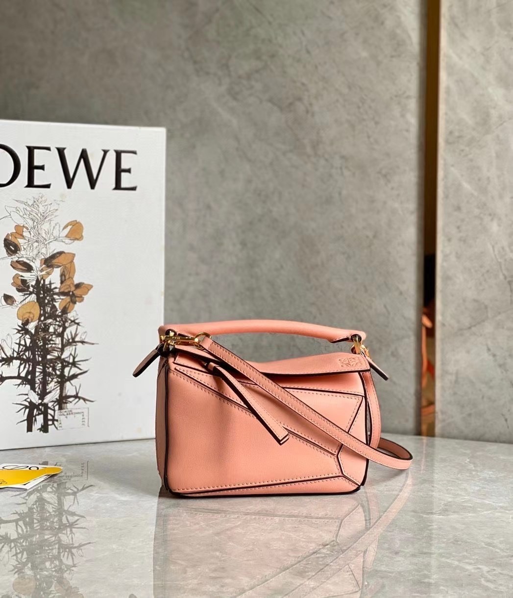 L0ew* puzzle mini bag in blossom calfskin leather