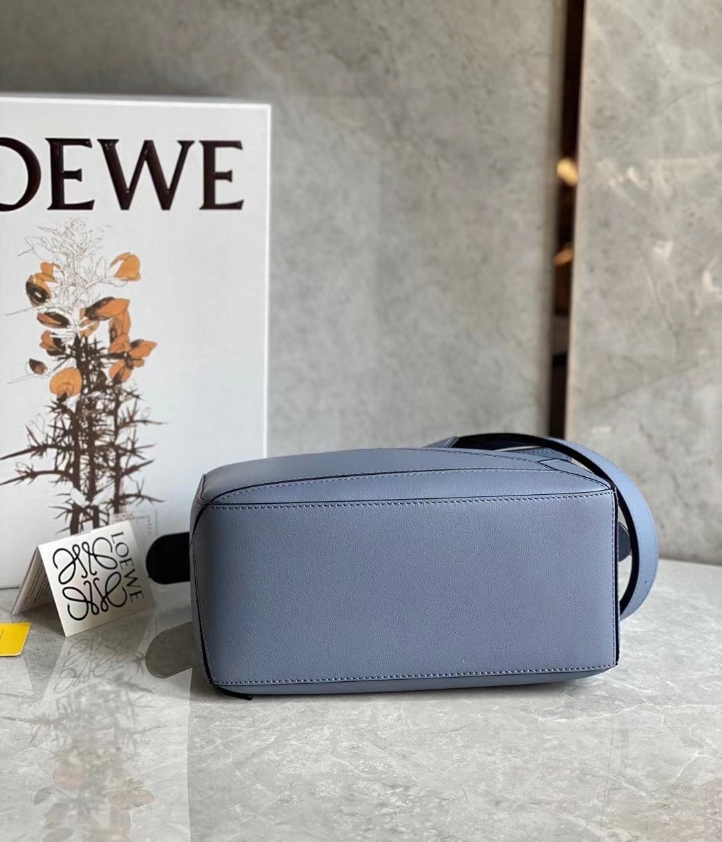 L0ew* puzzle small bag in atlantic blue calfskin leather