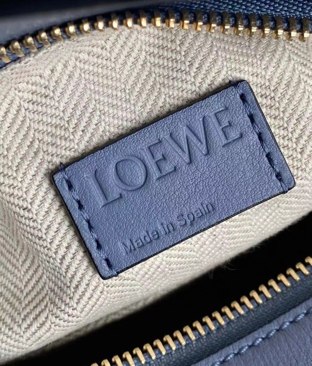 L0ew* puzzle small bag in atlantic blue calfskin leather