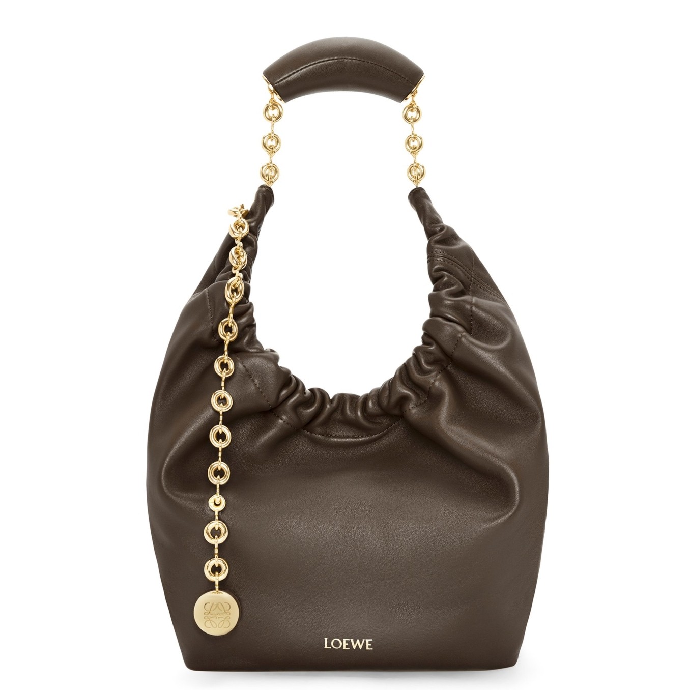 L0ew* small squeeze bag in chocolate nappa lambskin