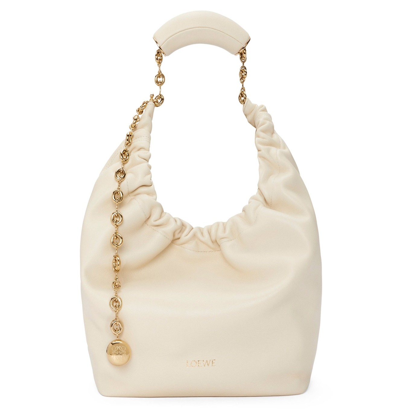 L0ew* small squeeze bag in white nappa lambskin