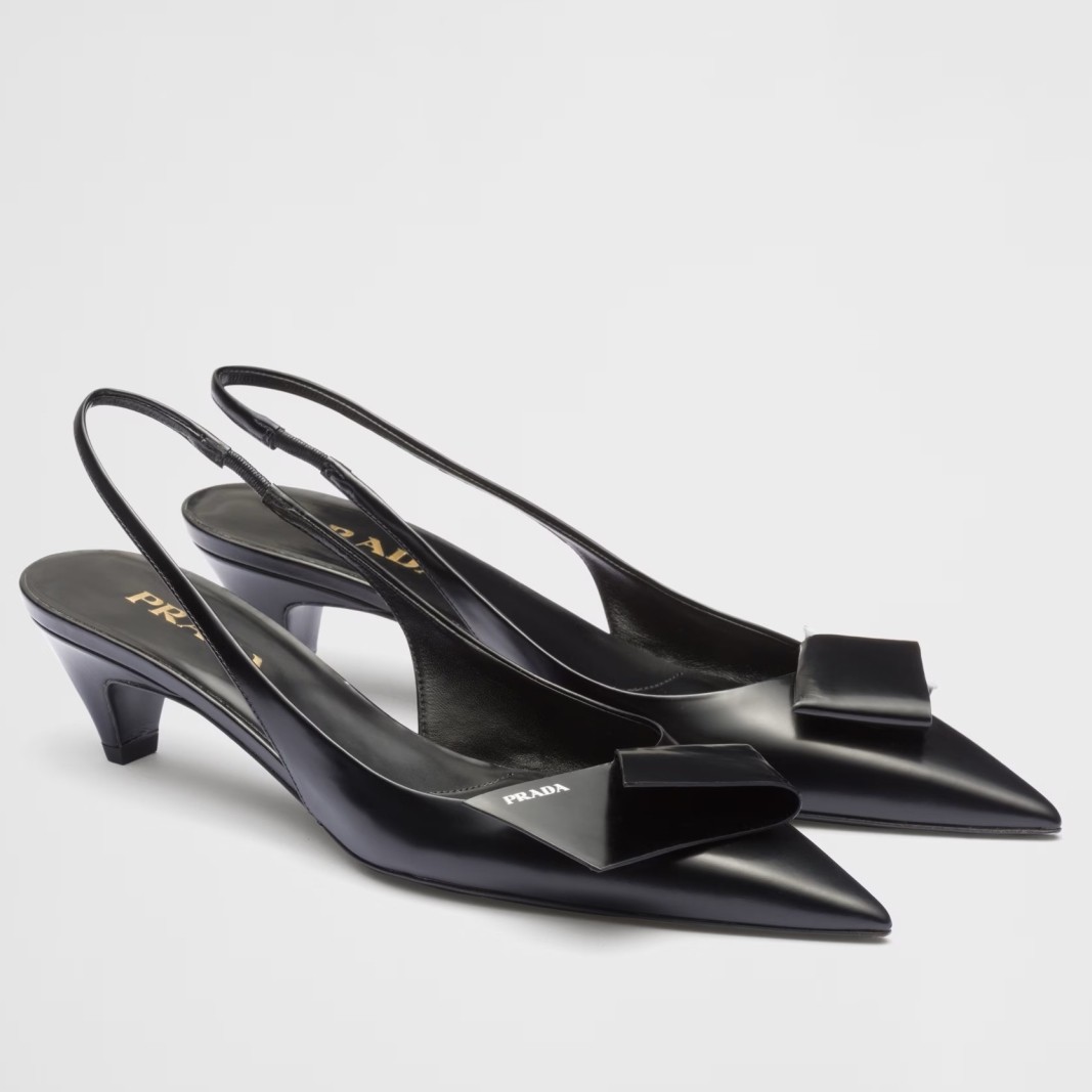 Pra*a slingback pumps 45mm in black brushed leather