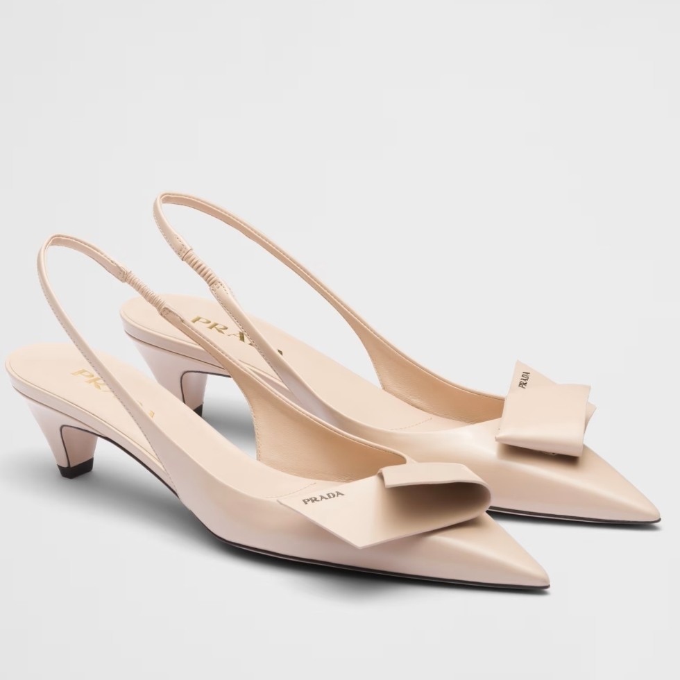 Pra*a slingback pumps 45mm in powder brushed leather