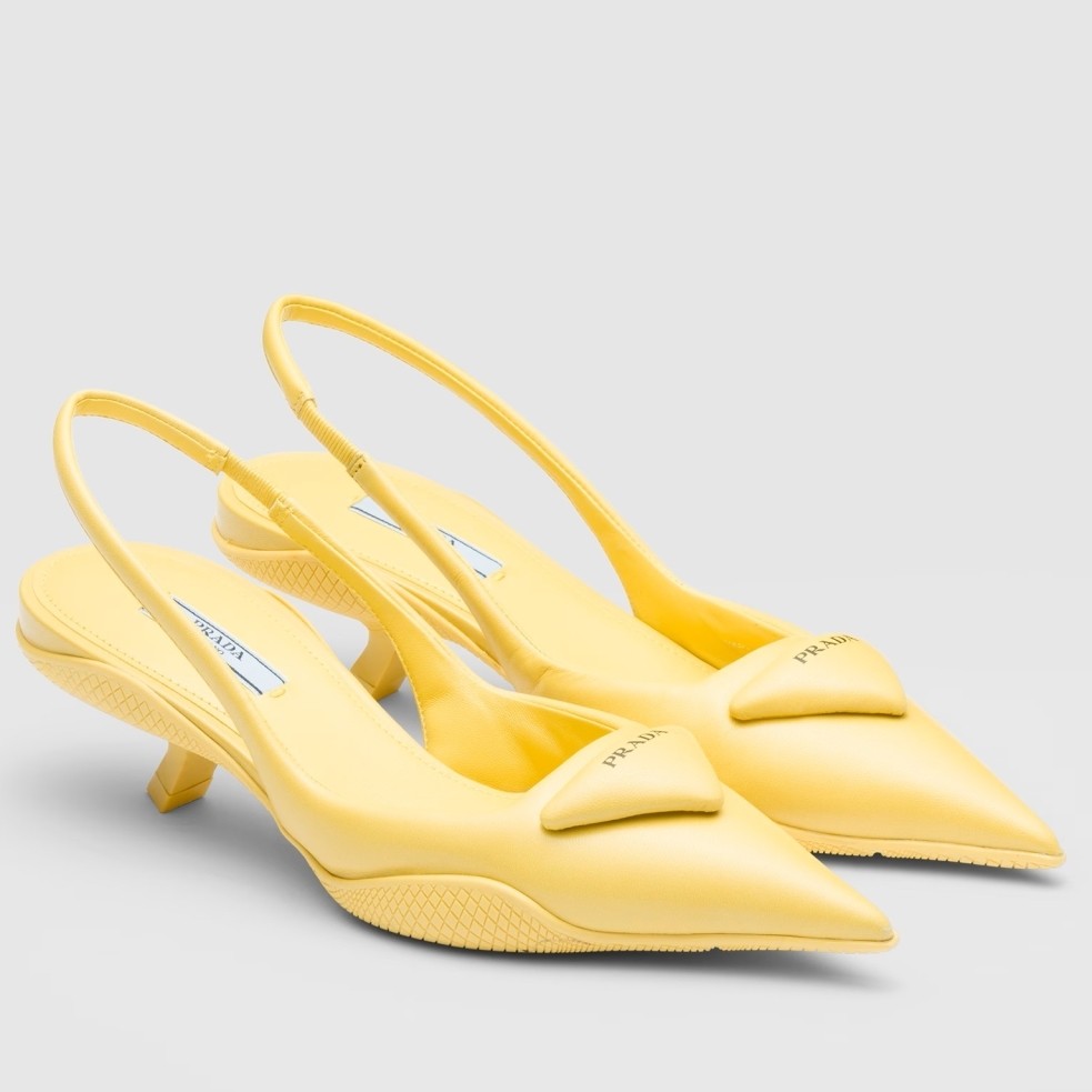 Pra*a slingback pumps in yellow padded leather