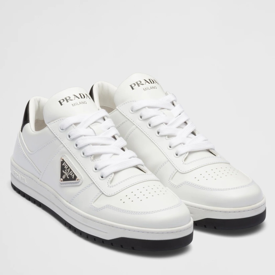 Pra*a district low-top sneakers in white calfskin