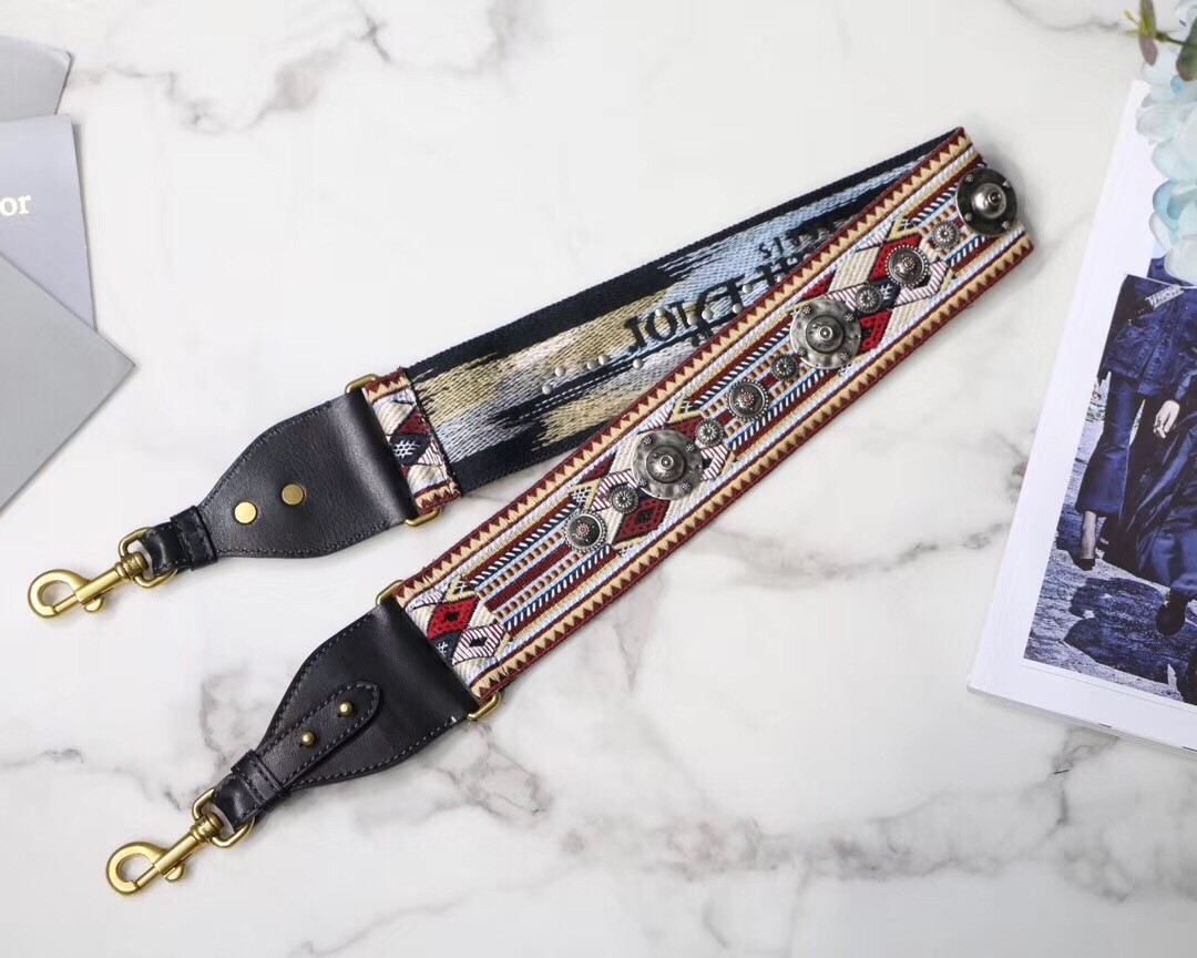 D*or embroidered canvas shoulder strap