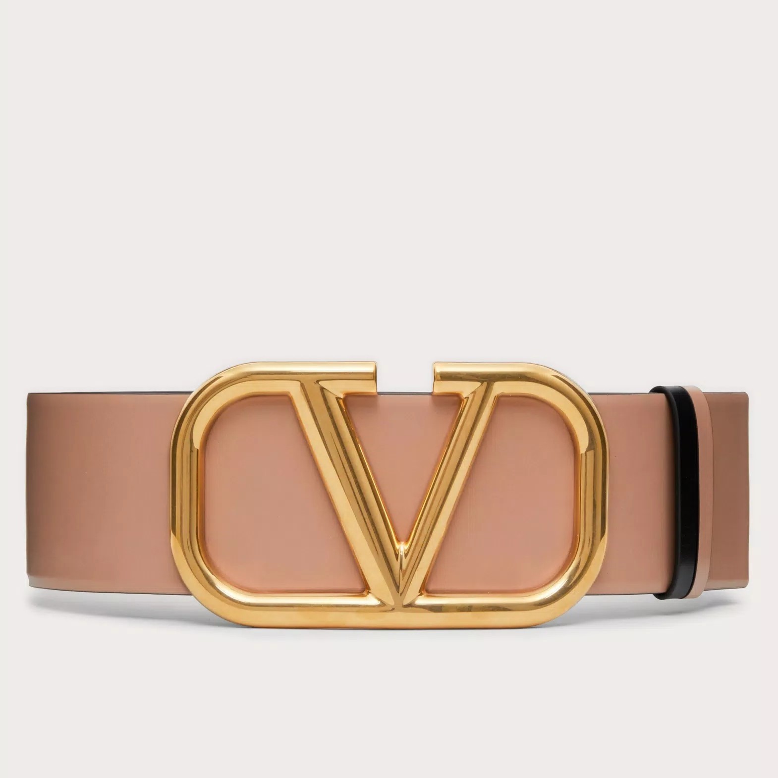 Va1e*ntin0 vlogo reversible belt 70mm in beige and black calfskin