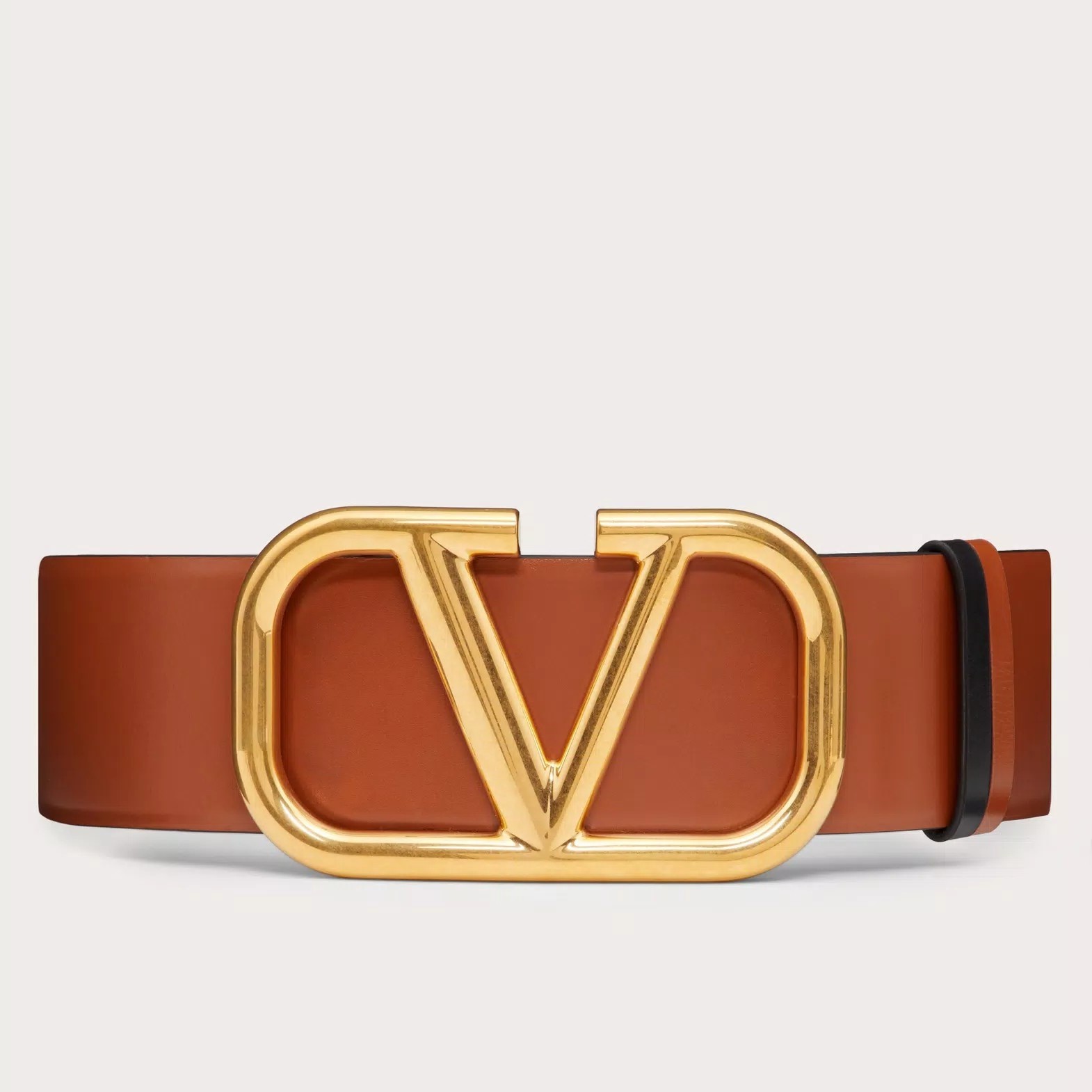 Va1e*ntin0 vlogo reversible belt 70mm in brown and black calfskin