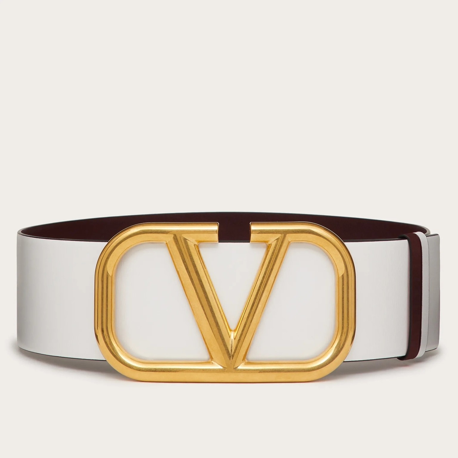 Va1e*ntin0 vlogo reversible belt 70mm in white and black calfskin