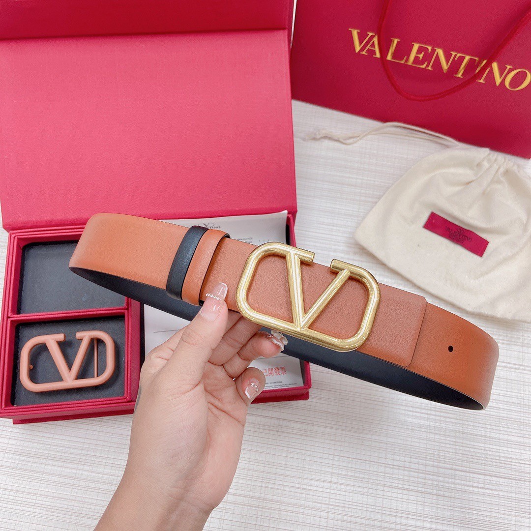 Va1e*ntin0 vlogo reversible belt 40mm in brown and black calfskin