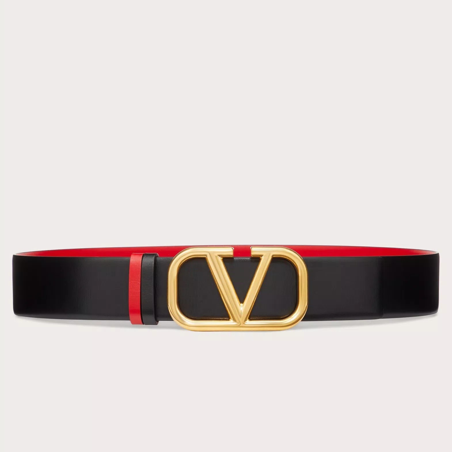 Va1e*ntin0 vlogo reversible belt 40mm in black and red calfskin