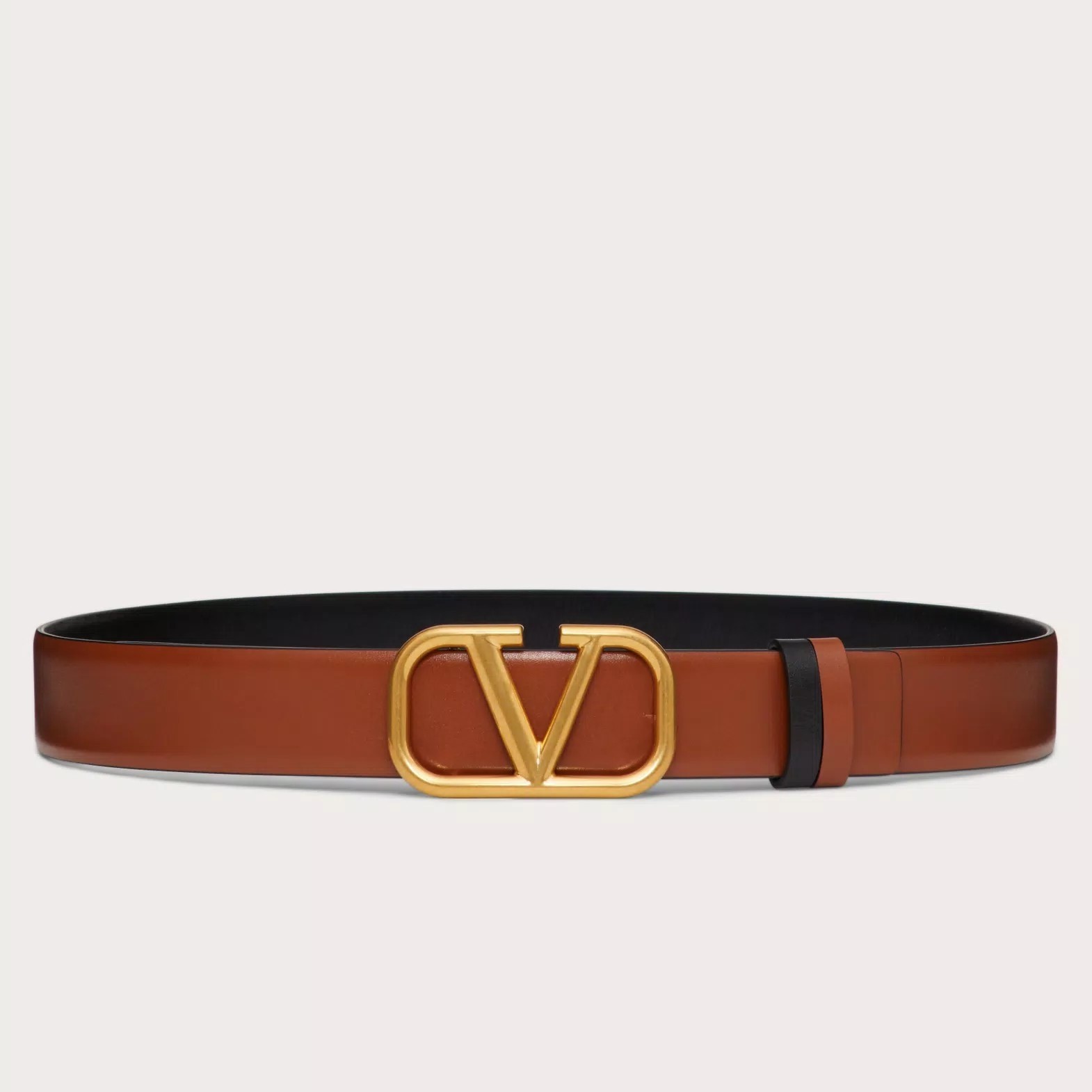 Va1e*ntin0 vlogo reversible belt 30mm in brown and black calfskin