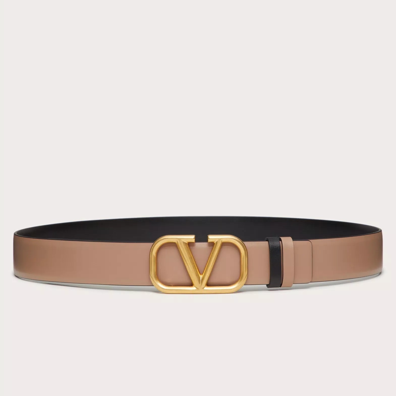 Va1e*ntin0 vlogo reversible belt 30mm in beige and black calfskin