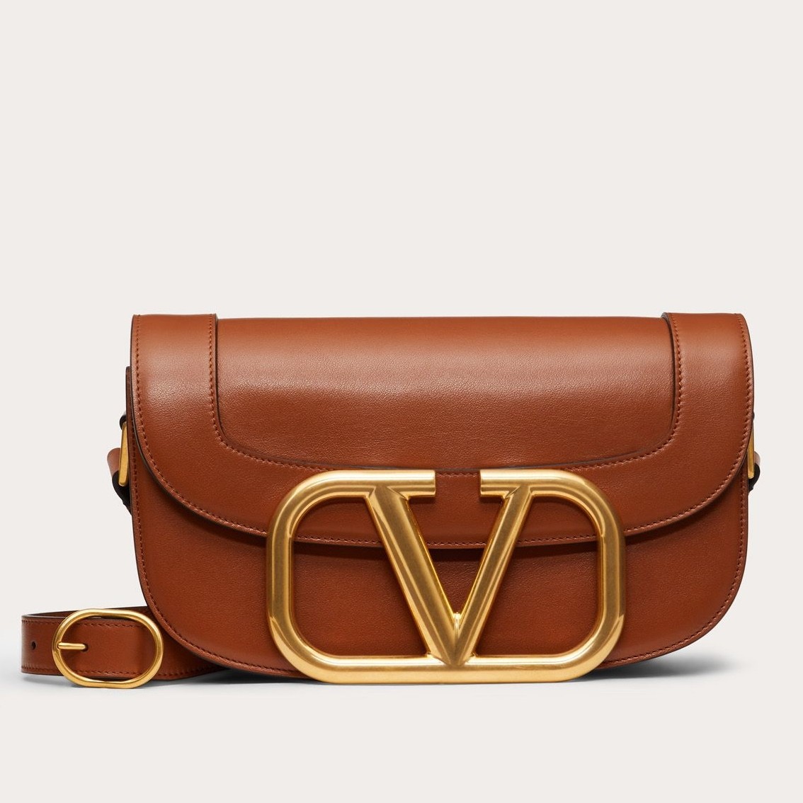 Va1e*ntin0 s*pervee crossbody bag in brown leather