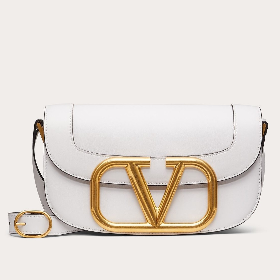Va1e*ntin0 s*pervee crossbody bag in white leather