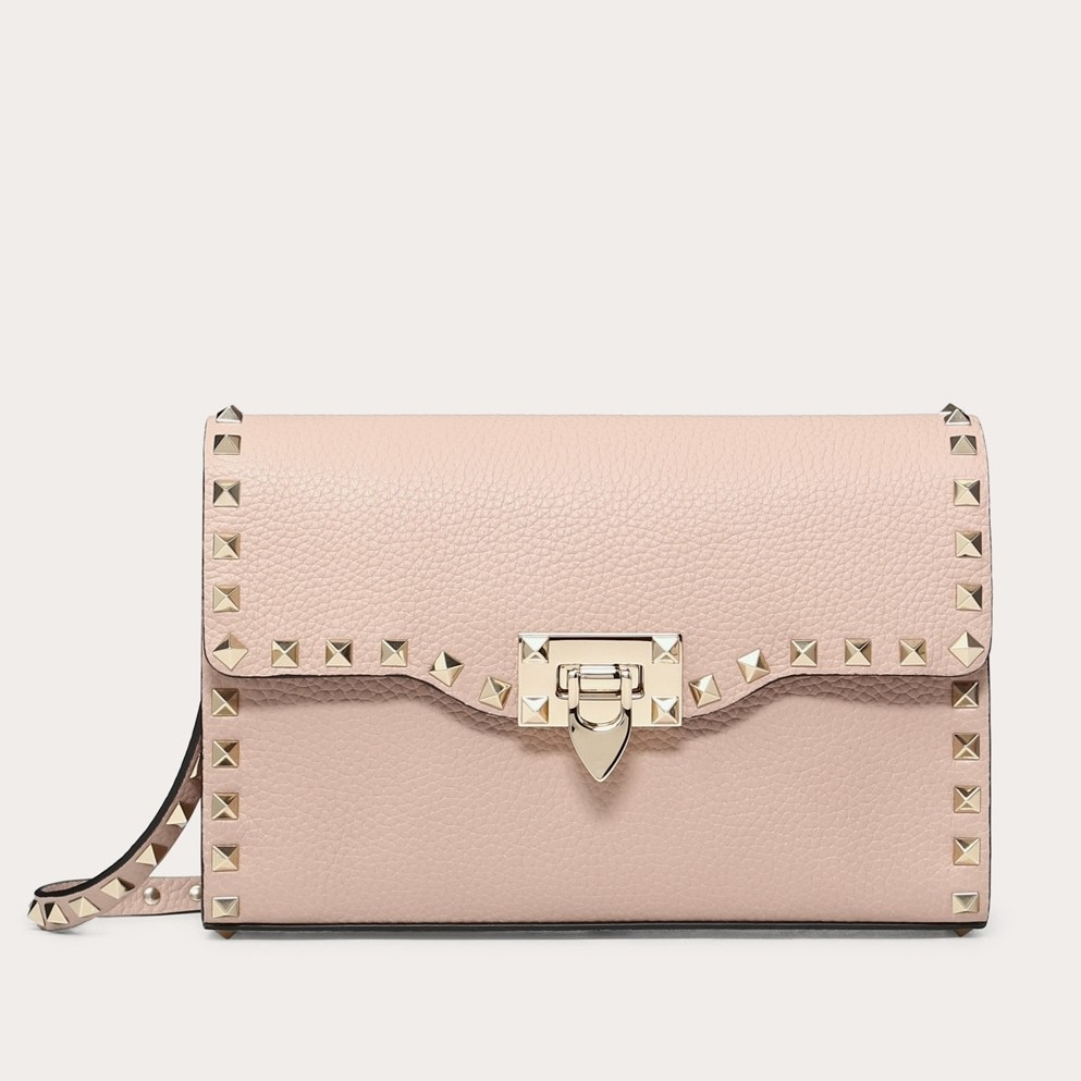 Va1e*ntin0 rockstud small crossbody bag in poudre grained leather