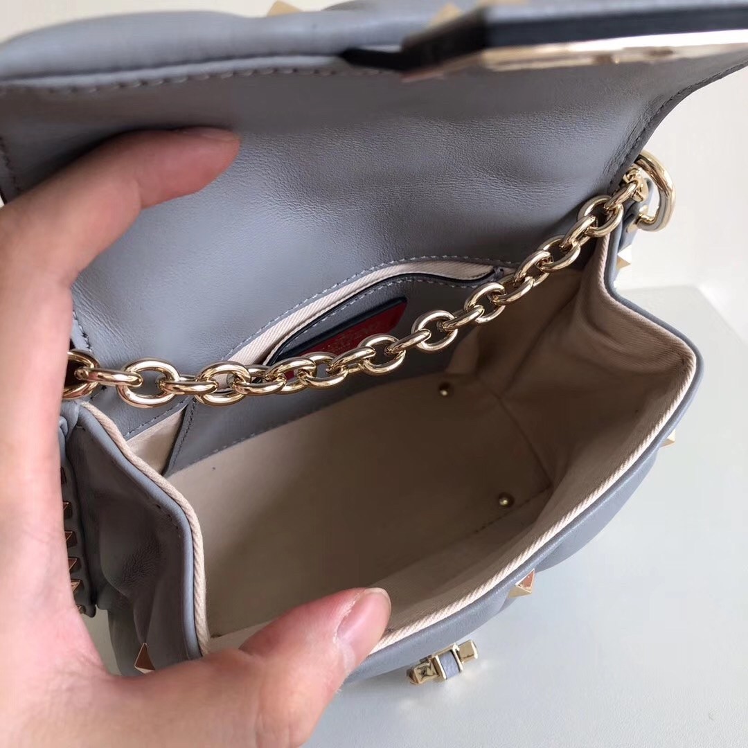 Va1e*ntin0 mini candystud crossbody bag in pale blue lambskin