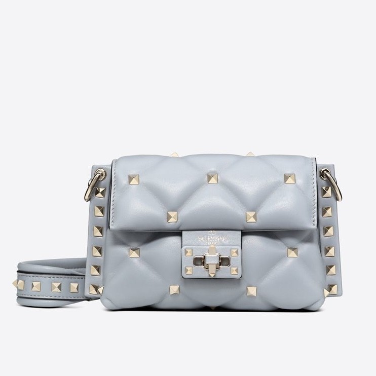 Va1e*ntin0 mini candystud crossbody bag in pale blue lambskin