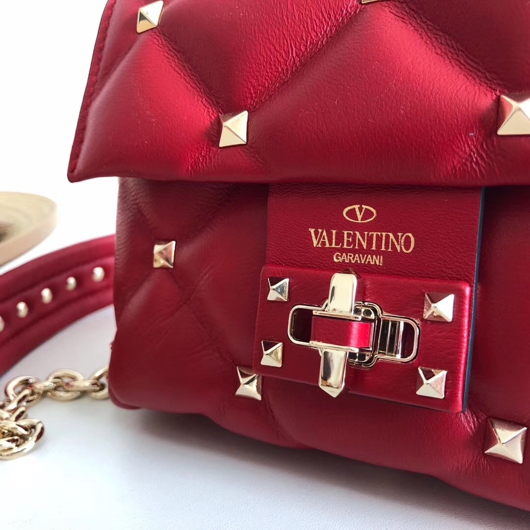 Va1e*ntin0 mini candystud crossbody bag in red lambskin