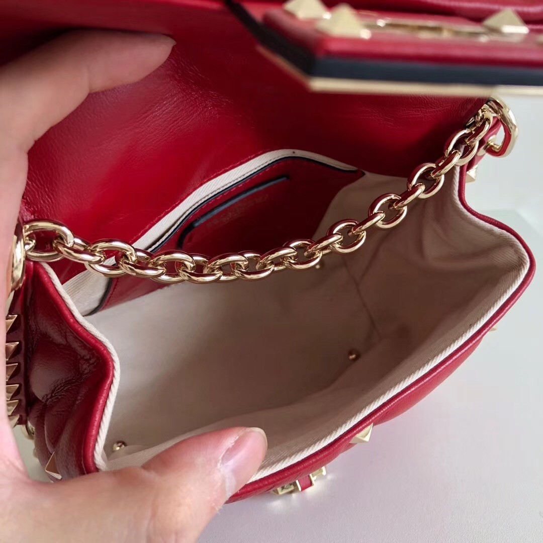 Va1e*ntin0 mini candystud crossbody bag in red lambskin