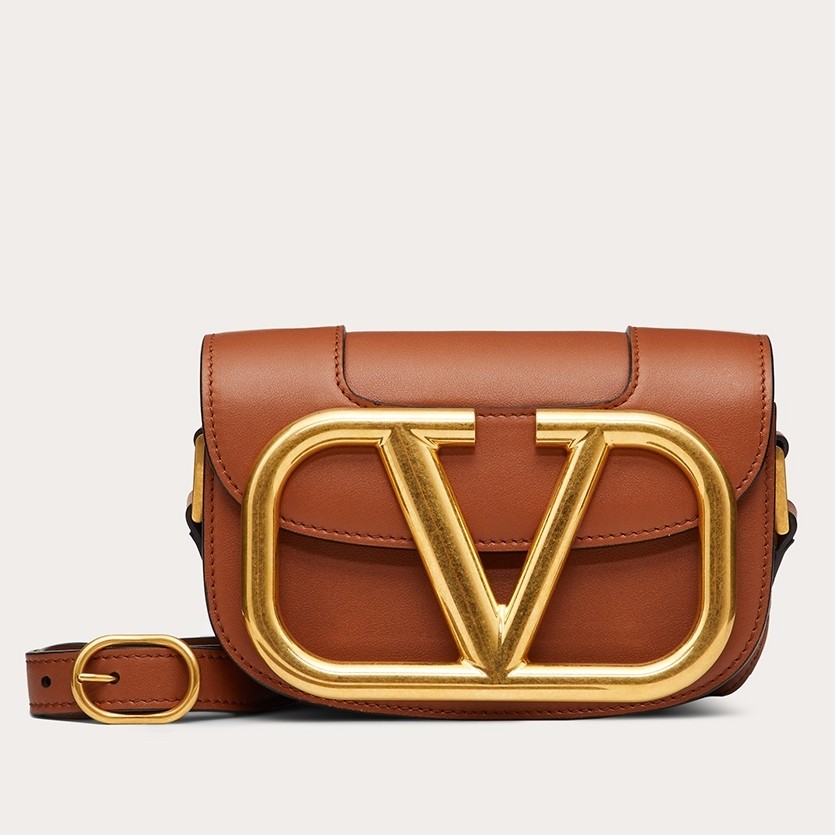 Va1e*ntin0 small s*pervee crossbody bag in brown leather