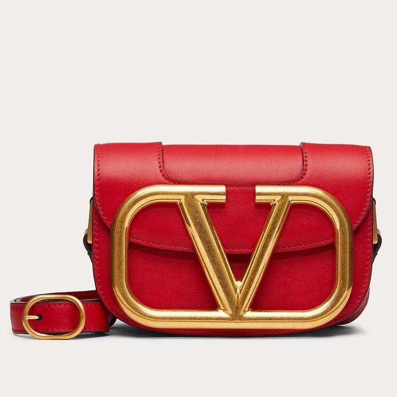 Va1e*ntin0 small s*pervee crossbody bag in red leather