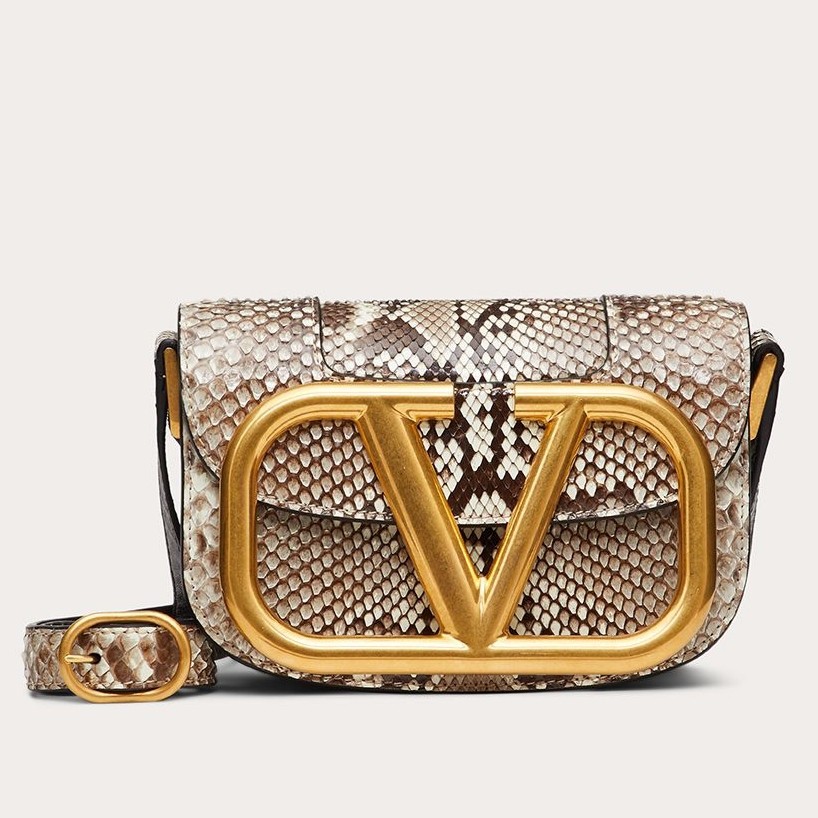 Va1e*ntin0 small s*pervee crossbody bag in embossed python leather