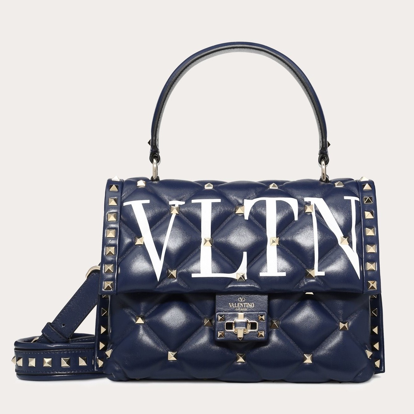 Va1e*ntin0 garavani blue vltn quilted candystud bag