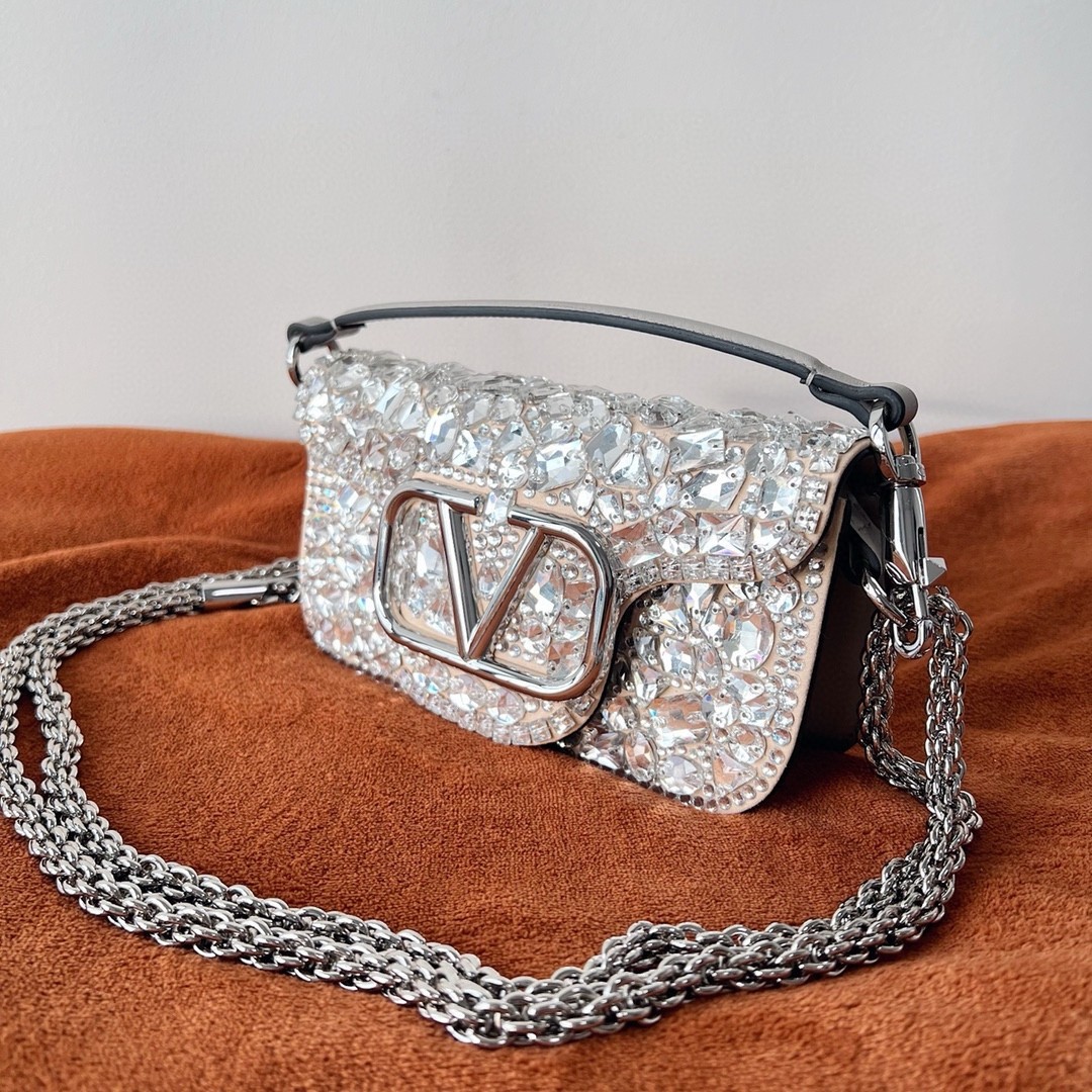 Va1e*ntin0 small loco shoulder bag with silver crystals