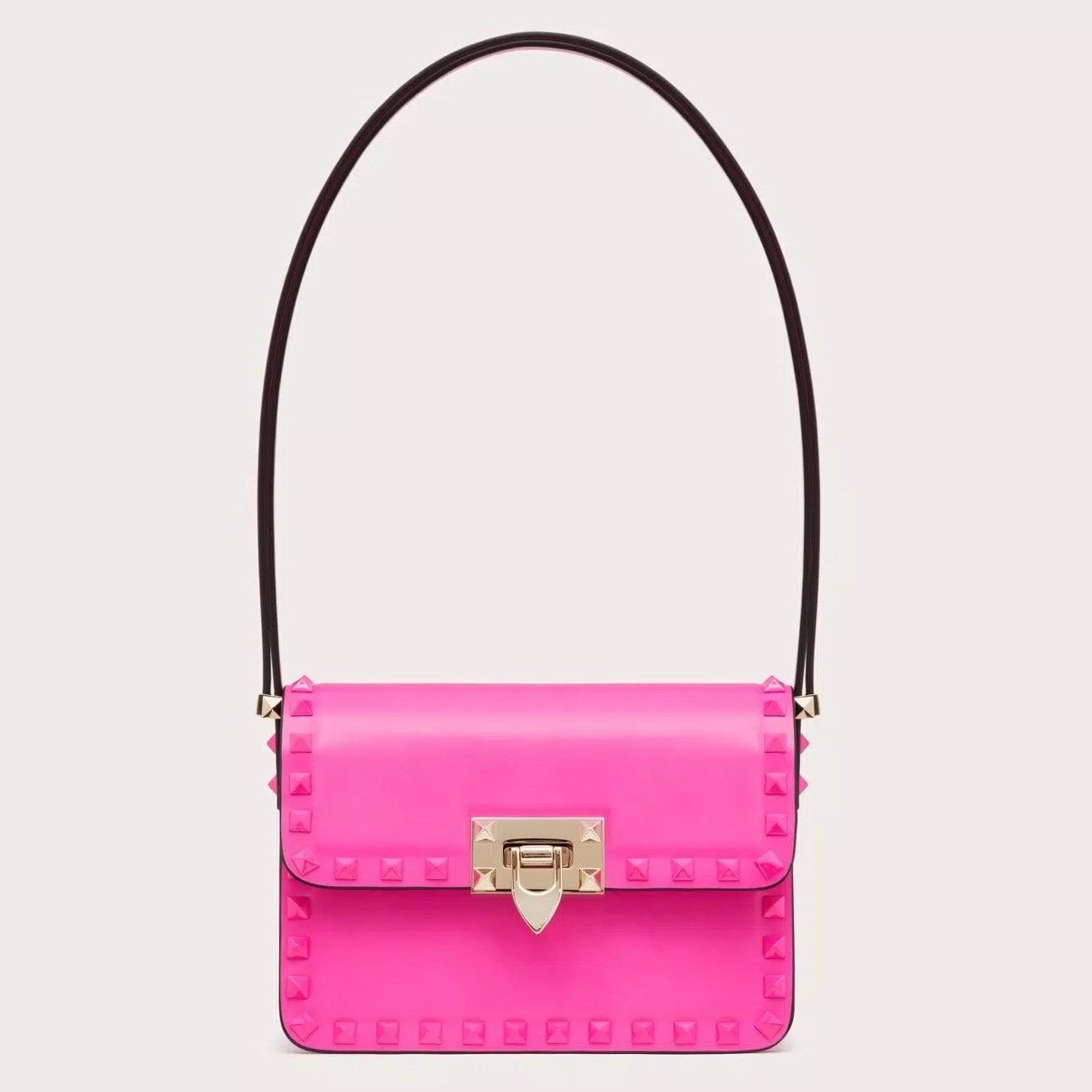 Va1e*ntin0 rockstud23 small shoulder bag in pink calfskin