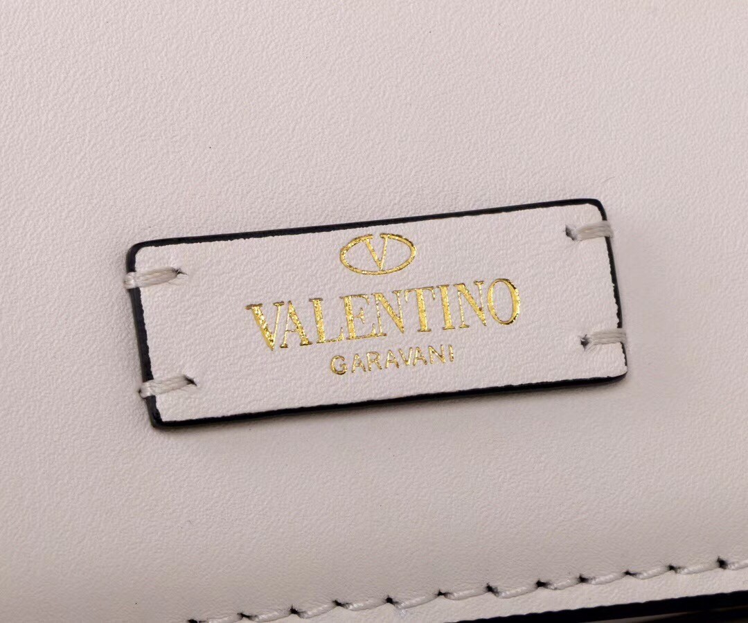 Va1e*ntin0 small vsling shoulder bag in white calfskin