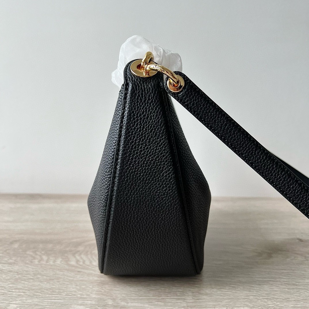 Va1e*ntin0 vlogo moon small hobo bag with chain in black leather