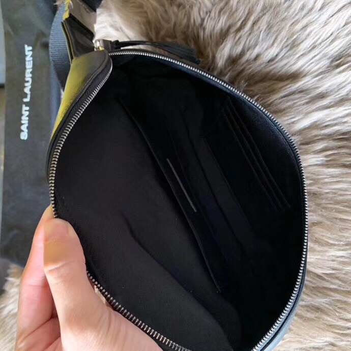 Sa**t Lau*nt classic belt bag in soft black leather